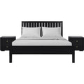 Three Piece Black Solid Wood Bedroom Set