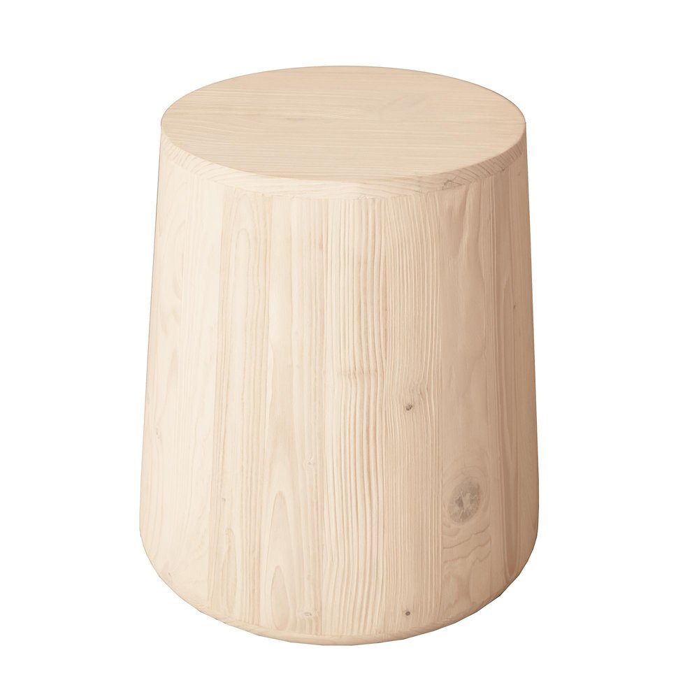Natural Solid Wood Round End Table - 18-inch