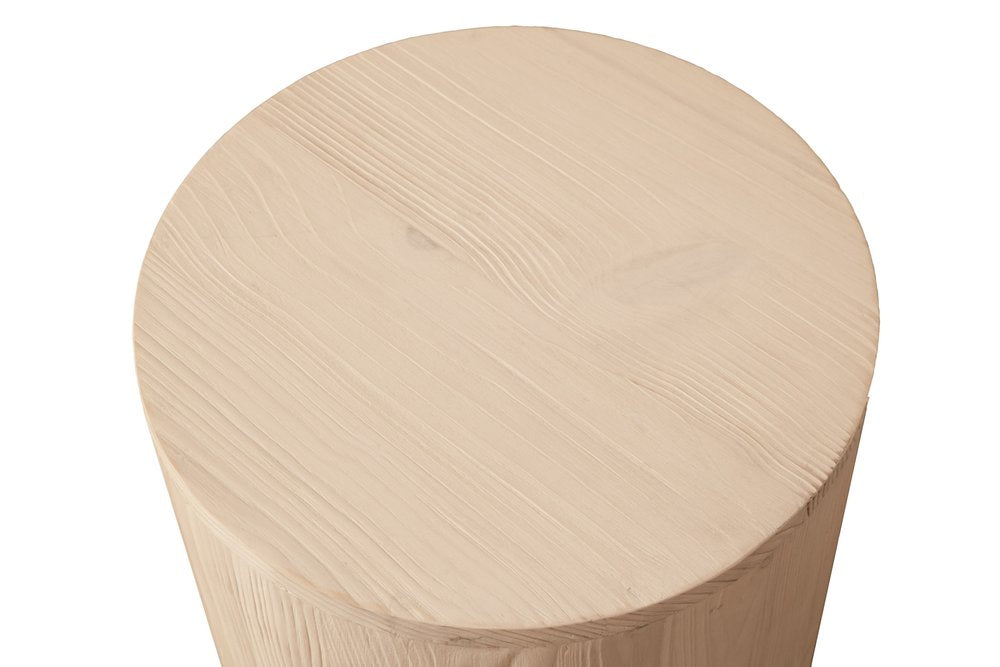 Natural Solid Wood Round End Table - 18-inch