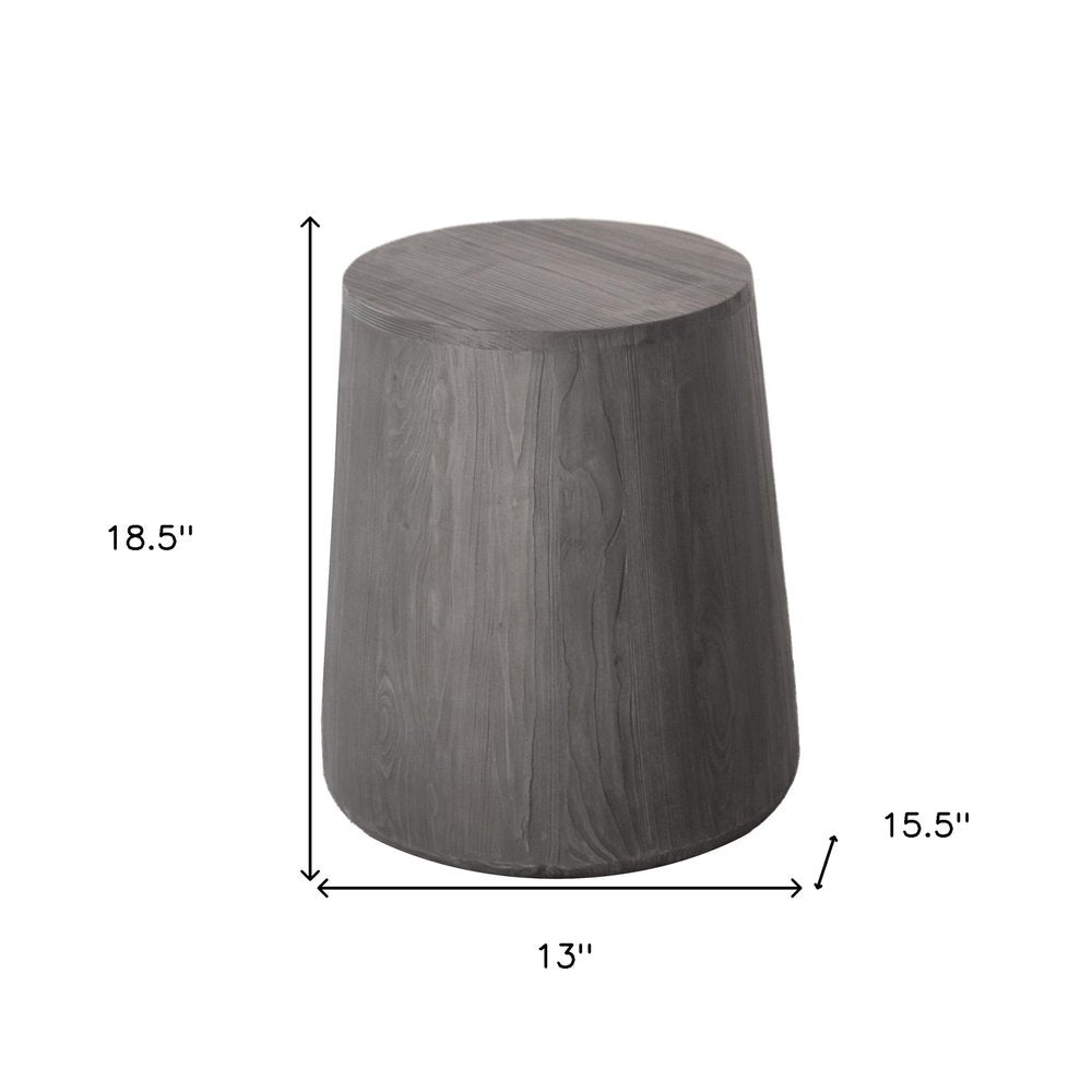 Ebony Solid Wood Round End Table - 18-inch