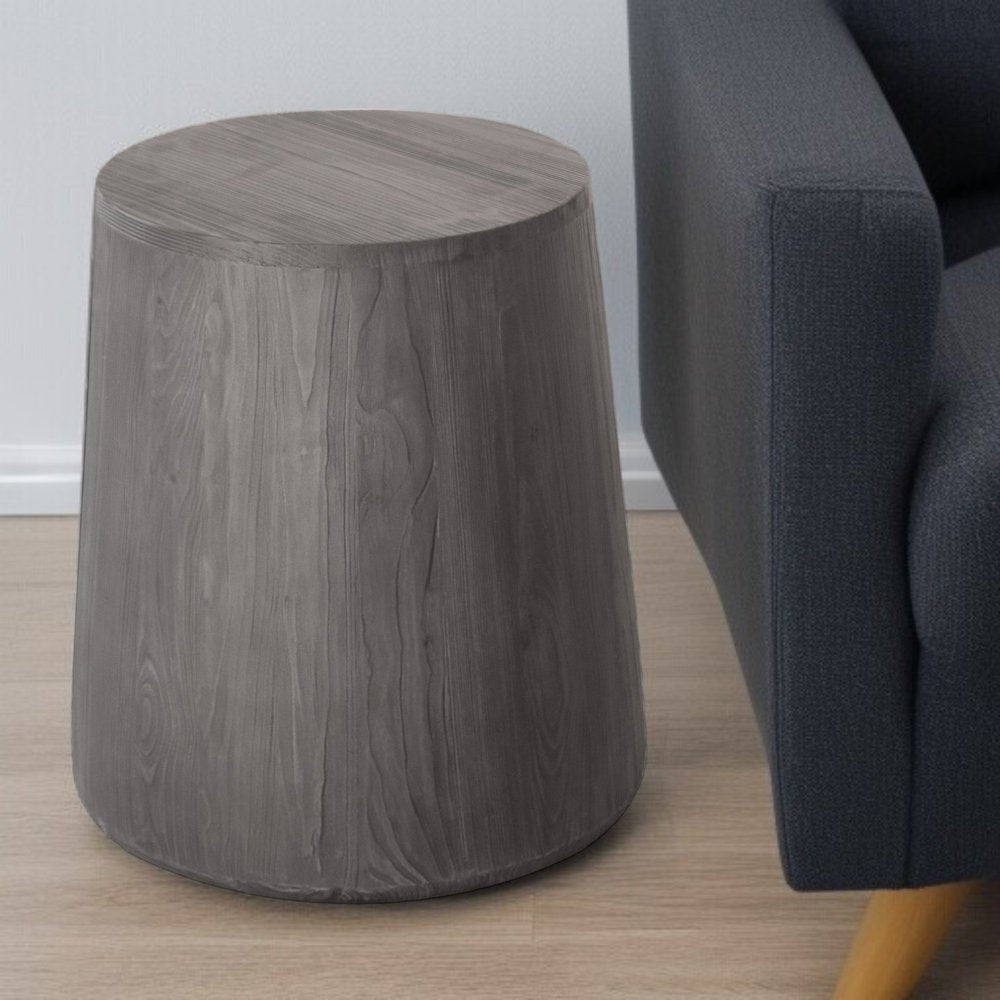 Ebony Solid Wood Round End Table - 18-inch