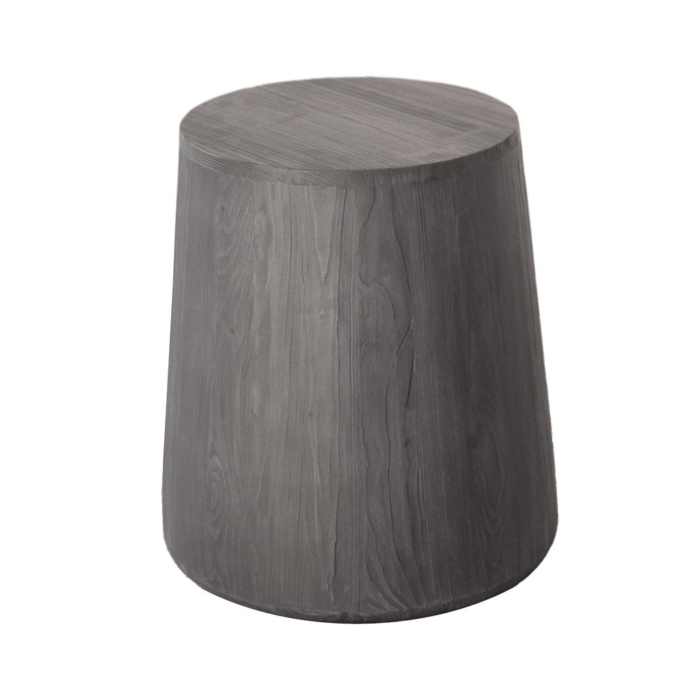 Ebony Solid Wood Round End Table - 18-inch