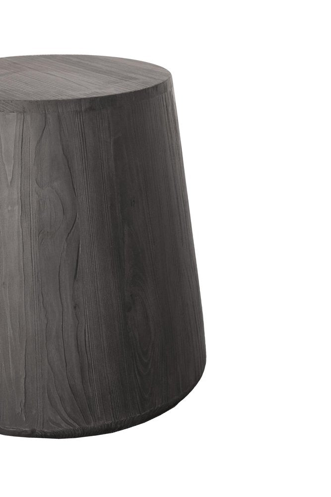 Ebony Solid Wood Round End Table - 18-inch
