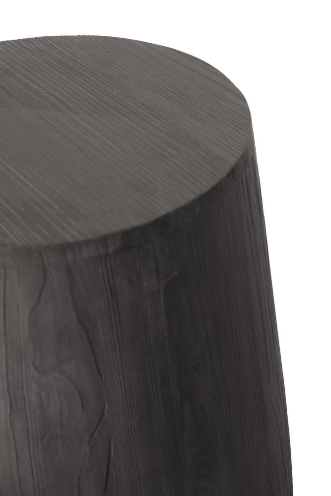 Ebony Solid Wood Round End Table - 18-inch
