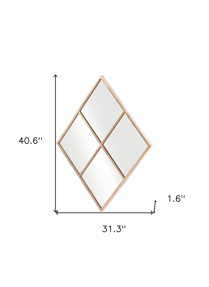 Gold Diamond Steel Framed Accent Mirror - 41-inch