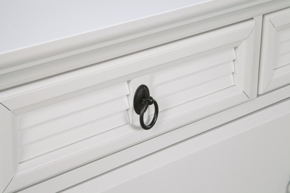 White Solid Wood Seven Drawer Double Dresser - 62-inch