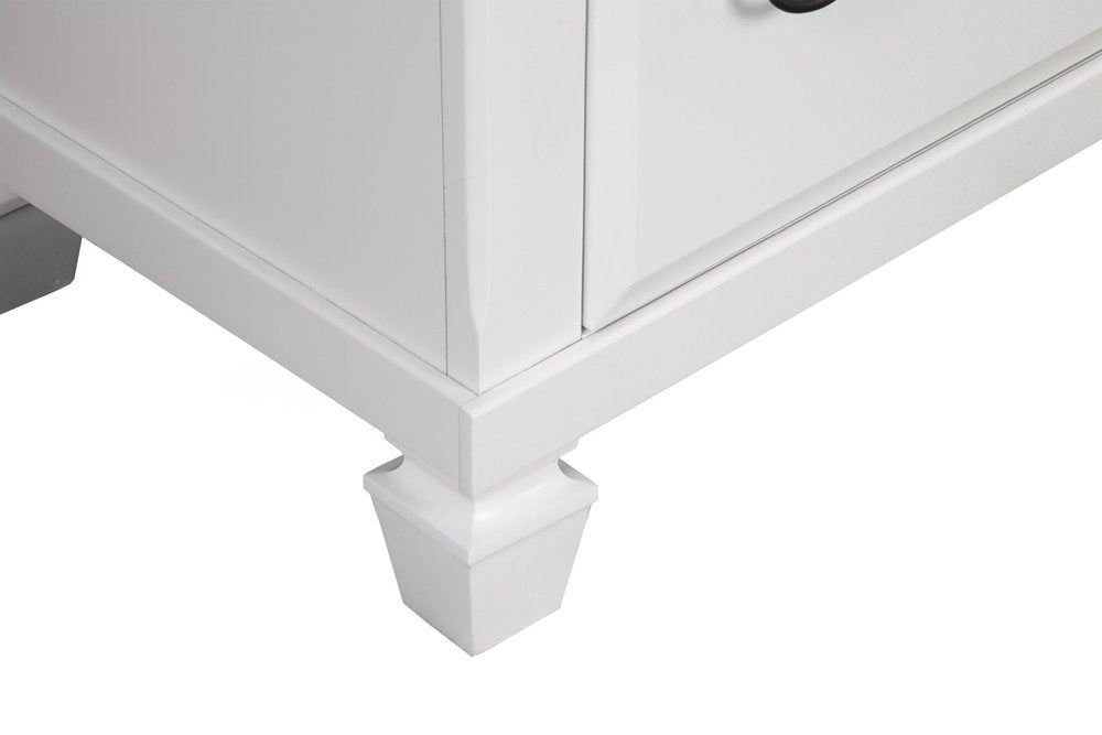 White Solid Wood Seven Drawer Double Dresser - 62-inch