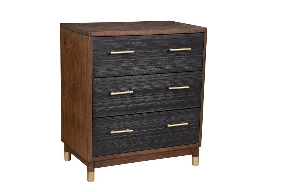 Brown and Black Solid Wood Seven Drawer Double Dresser - 62-inch