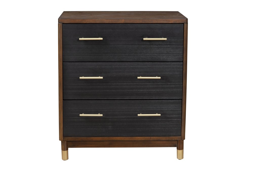 Brown and Black Solid Wood Seven Drawer Double Dresser - 62-inch