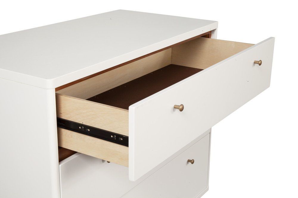 Brown and White Solid Wood Seven Drawer Double Dresser - 56-inch