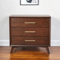 Brown Solid Wood Three Drawer Dresser - 36-inch
