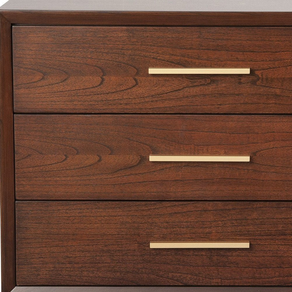 Brown Solid Wood Three Drawer Dresser - 36-inch