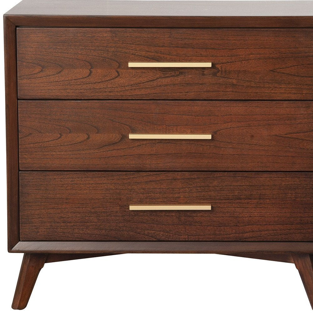 Brown Solid Wood Three Drawer Dresser - 36-inch