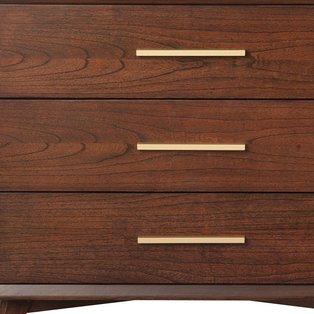 Brown Solid Wood Three Drawer Dresser - 36-inch