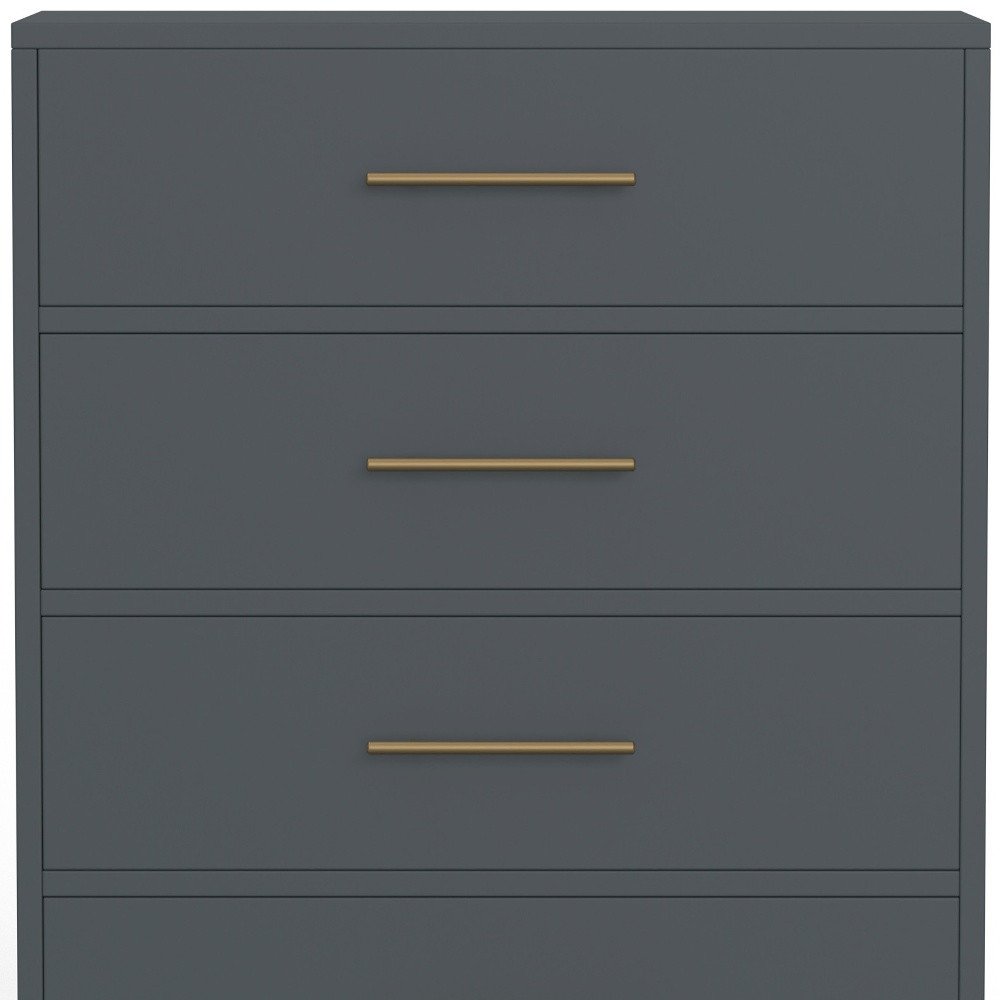 Gray Solid Wood Five Drawer Dresser - 33-inch