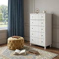 White Solid Wood Five Drawer Dresser - 28-inch