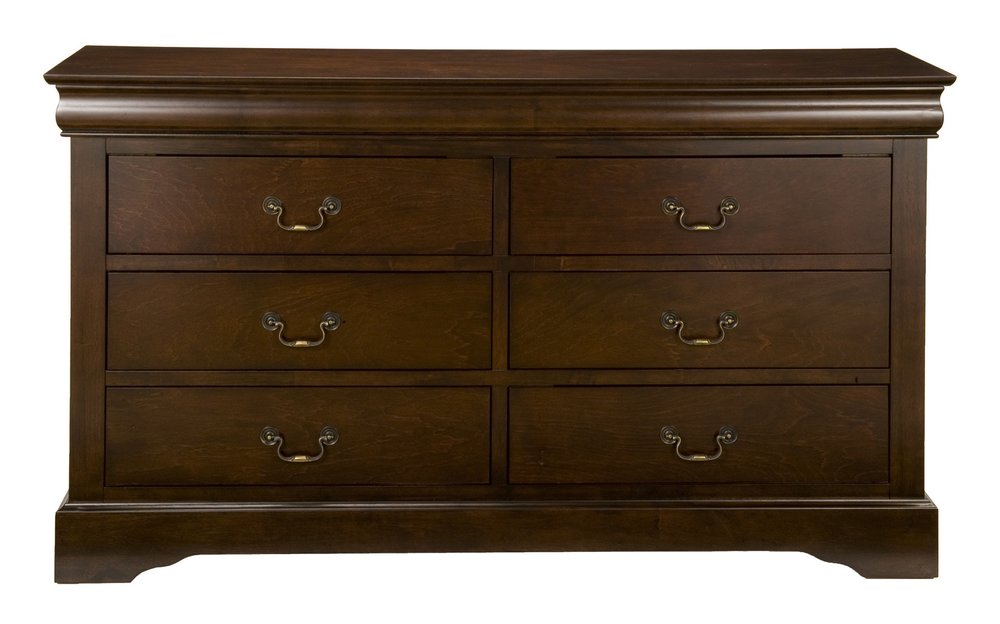 Brown Solid Wood Six Drawer Double Dresser - 60-inch
