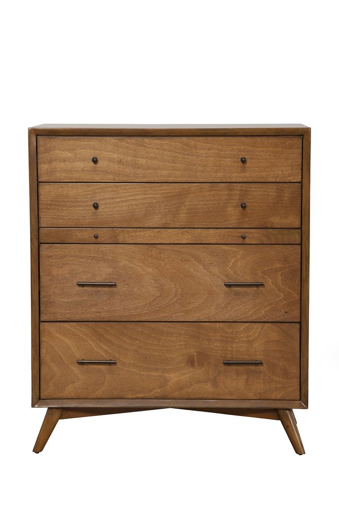 Brown Solid Wood Four Drawer Chest - 38-inch
