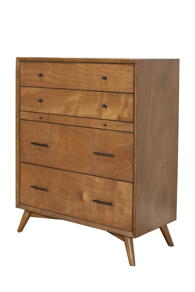 Brown Solid Wood Four Drawer Chest - 38-inch