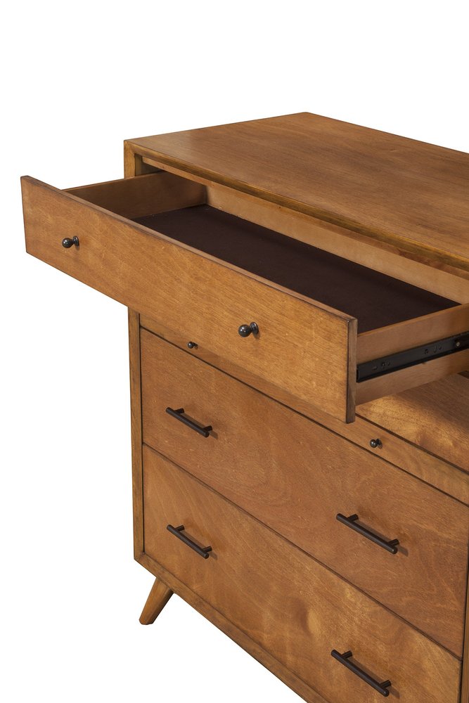 Brown Solid Wood Four Drawer Chest - 38-inch