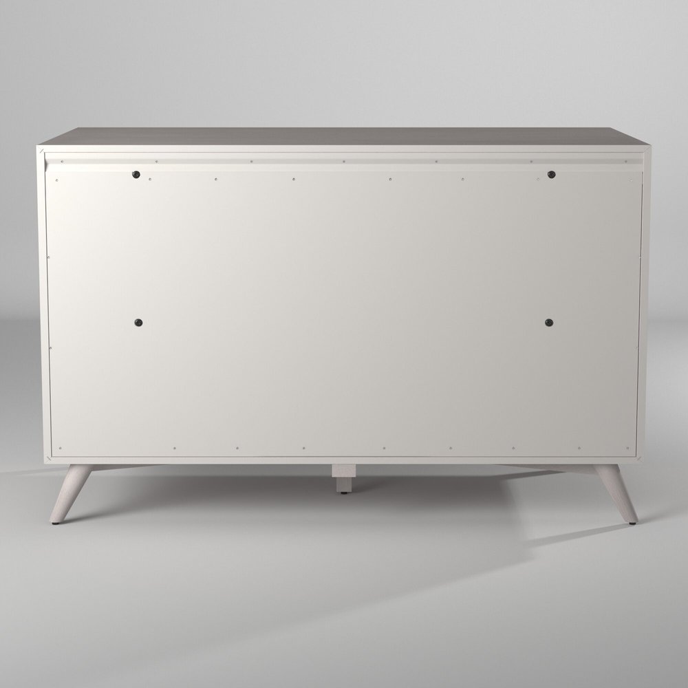 Gray Solid Wood Seven Drawer Double Dresser - 59-inch