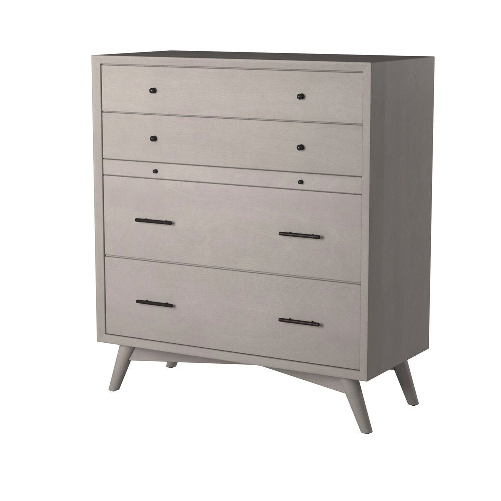Gray Solid Wood Seven Drawer Double Dresser - 59-inch