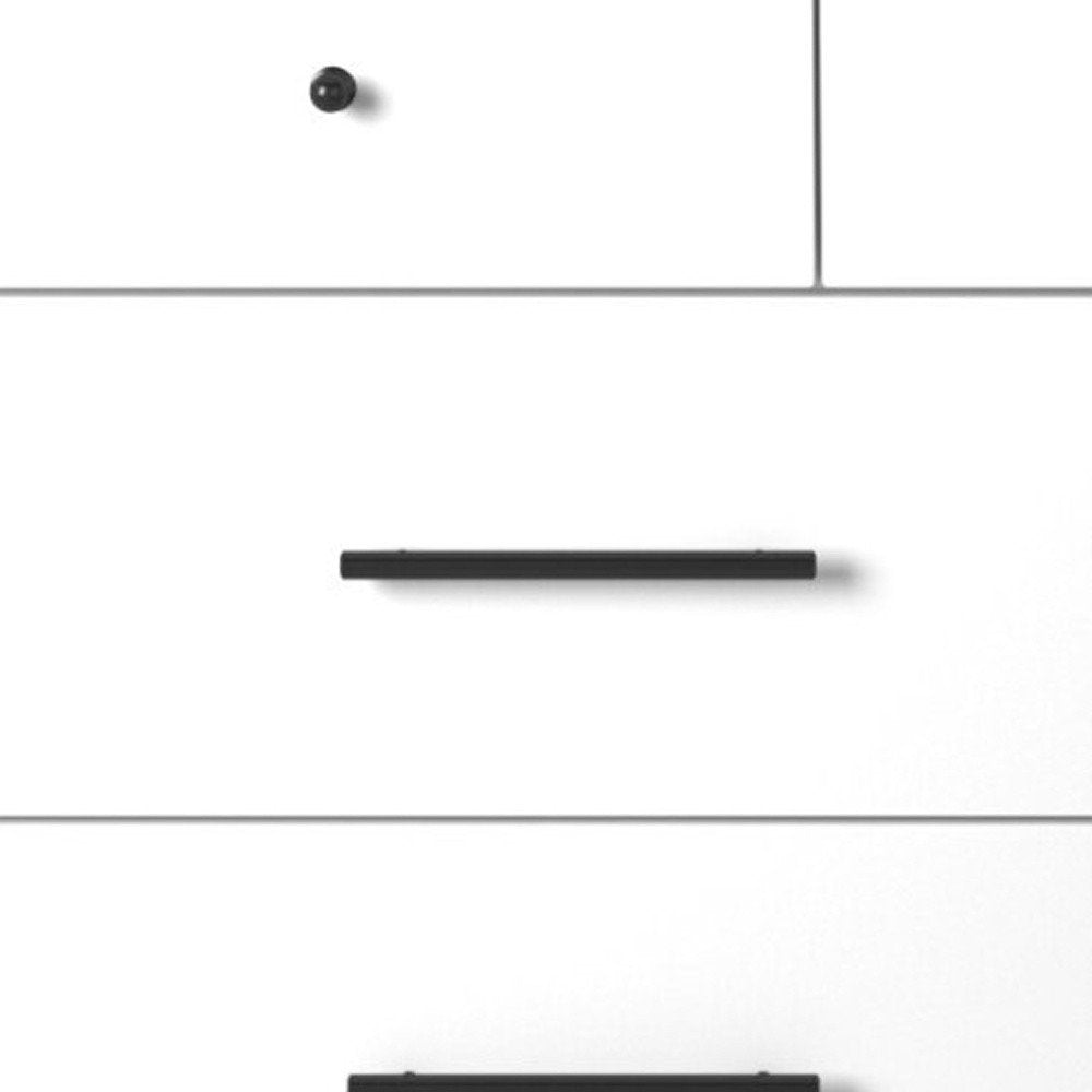 White Solid Wood Seven Drawer Double Dresser - 56-inch