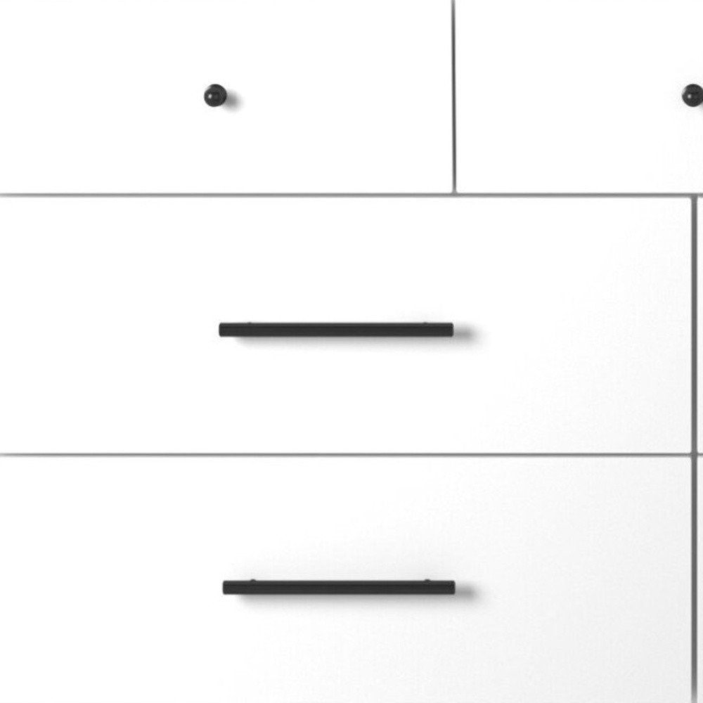 White Solid Wood Seven Drawer Double Dresser - 56-inch