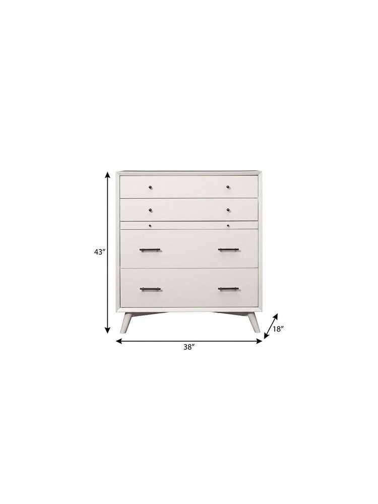 White Solid Wood Seven Drawer Double Dresser - 56-inch
