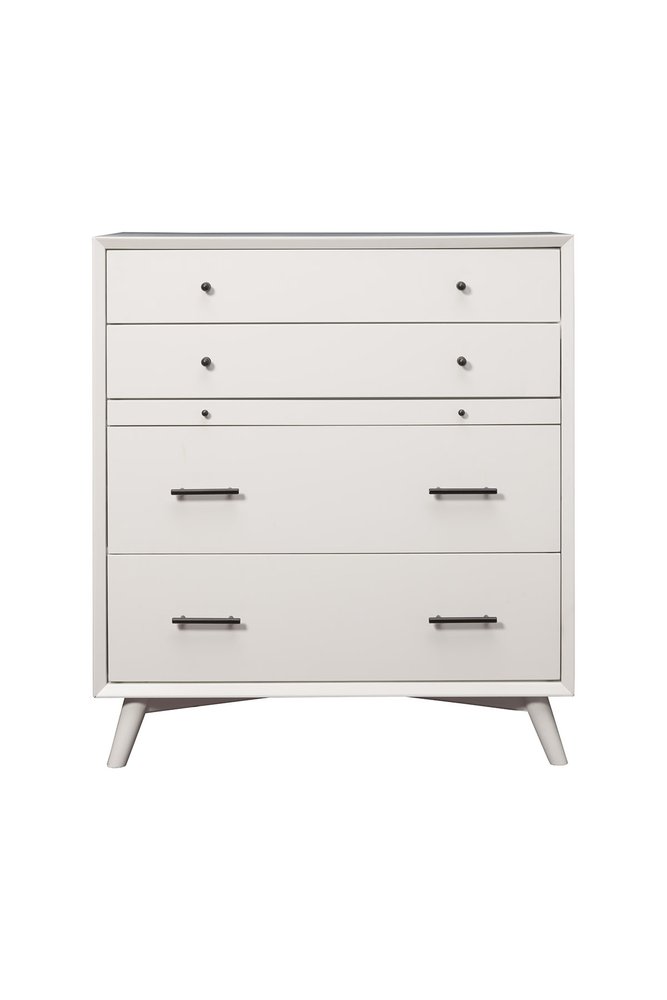White Solid Wood Seven Drawer Double Dresser - 56-inch