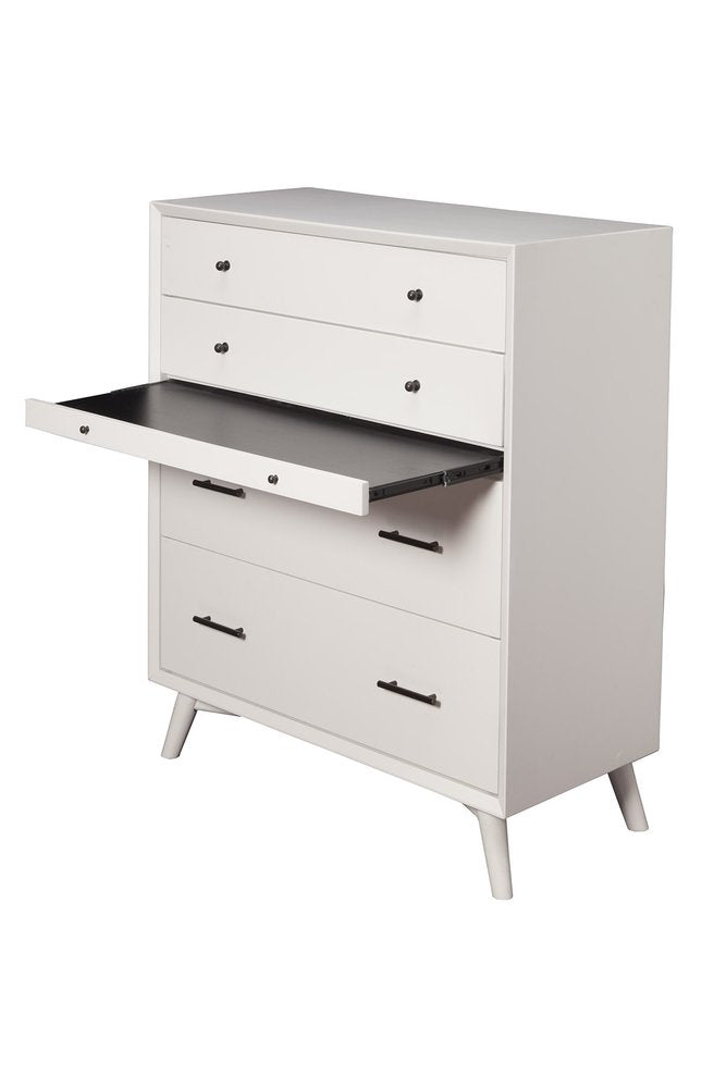 White Solid Wood Seven Drawer Double Dresser - 56-inch