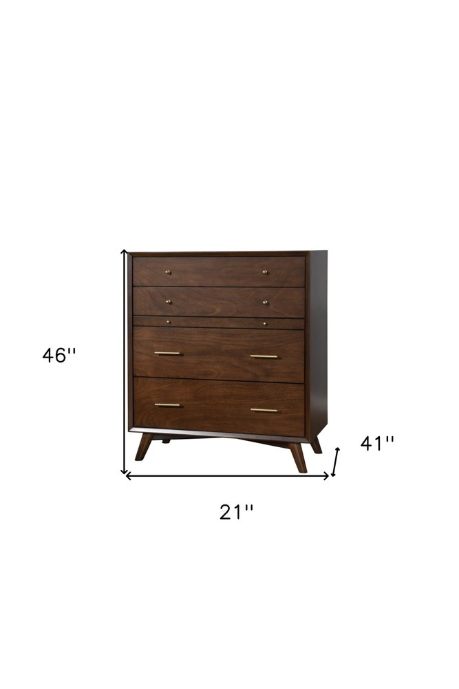 Mahogany Solid Wood Four Drawer Dresser - 38-inch