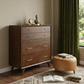 Mahogany Solid Wood Four Drawer Dresser - 38-inch