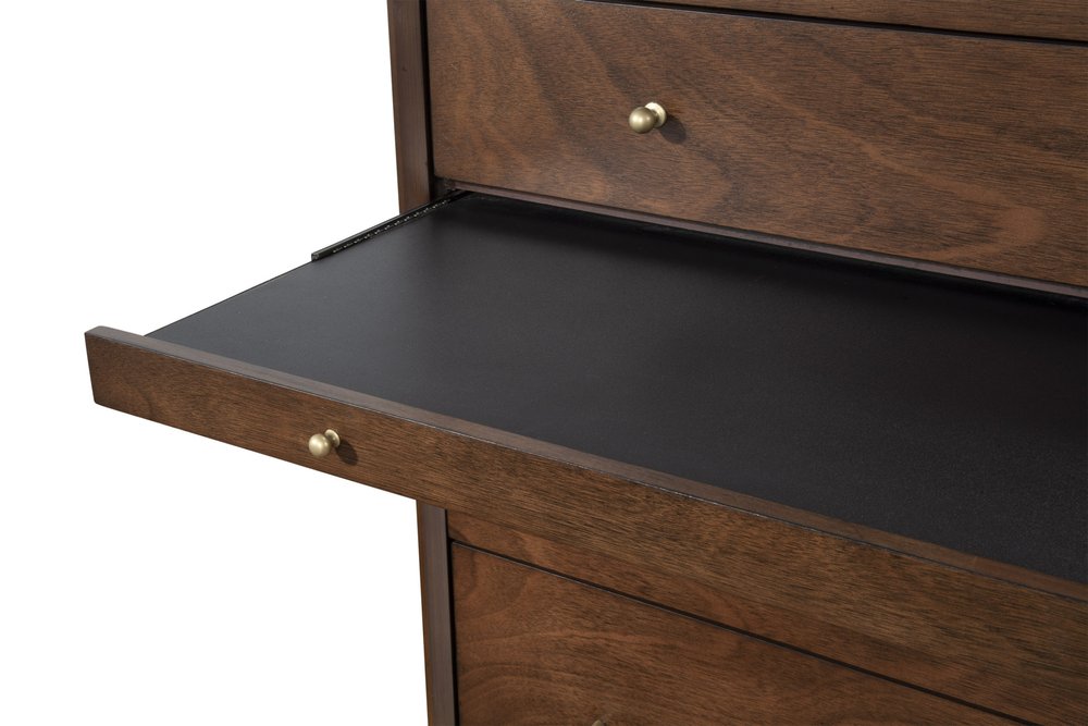 Mahogany Solid Wood Four Drawer Dresser - 38-inch