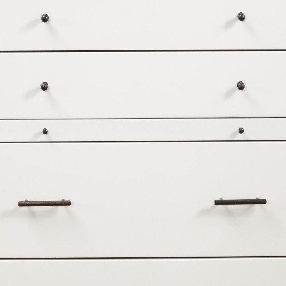 Brown and White Solid Wood Seven Drawer Double Dresser - 56-inch