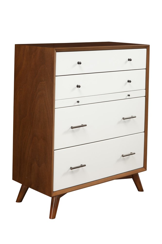 Brown and White Solid Wood Seven Drawer Double Dresser - 56-inch