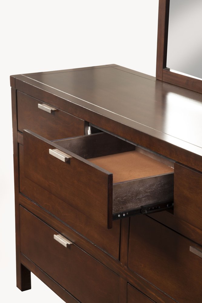 Brown Solid Wood Seven Drawer Double Dresser - 63-inch