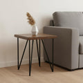 Black and Wood Brown Solid Wood End Table - 24-inch