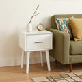 White Wood End Table with Drawer - 27-inch