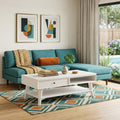 White Solid and Manufactured Wood Coffee Table with Drawer - 48-inch