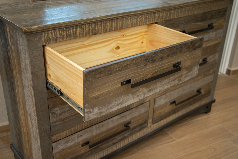 Brown Solid Wood Six Drawer Double Dresser - 62-inch
