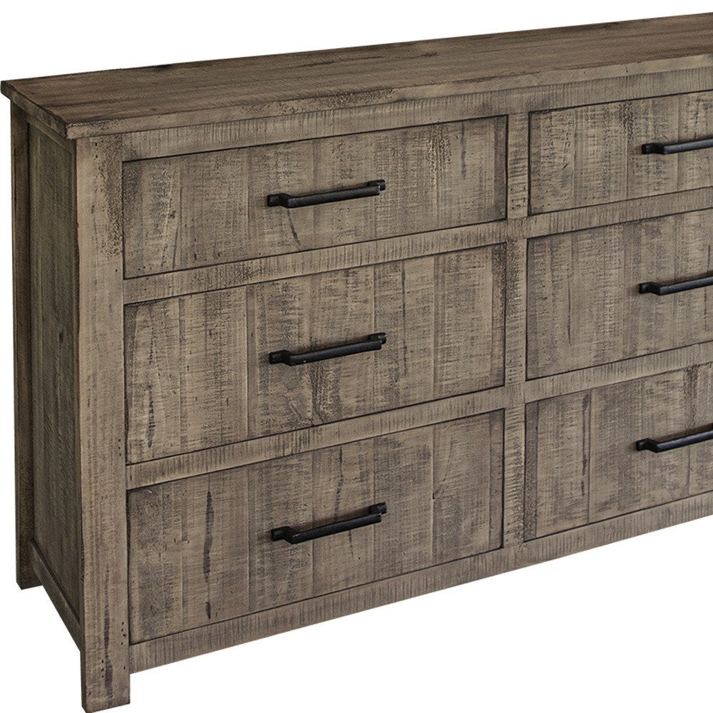 Brown Solid Wood Six Drawer Double Dresser - 62-inch
