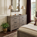 Brown Solid Wood Six Drawer Double Dresser - 62-inch