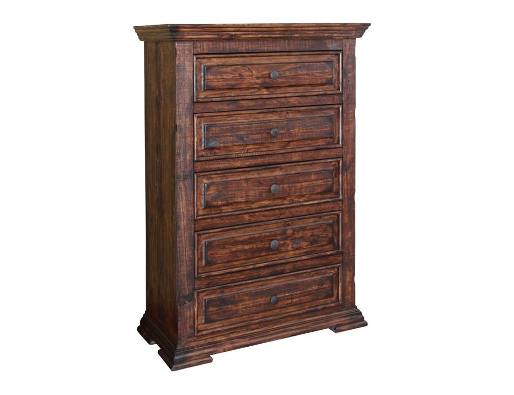 Chocolate Solid Wood Six Drawer Triple Dresser - 50-inch
