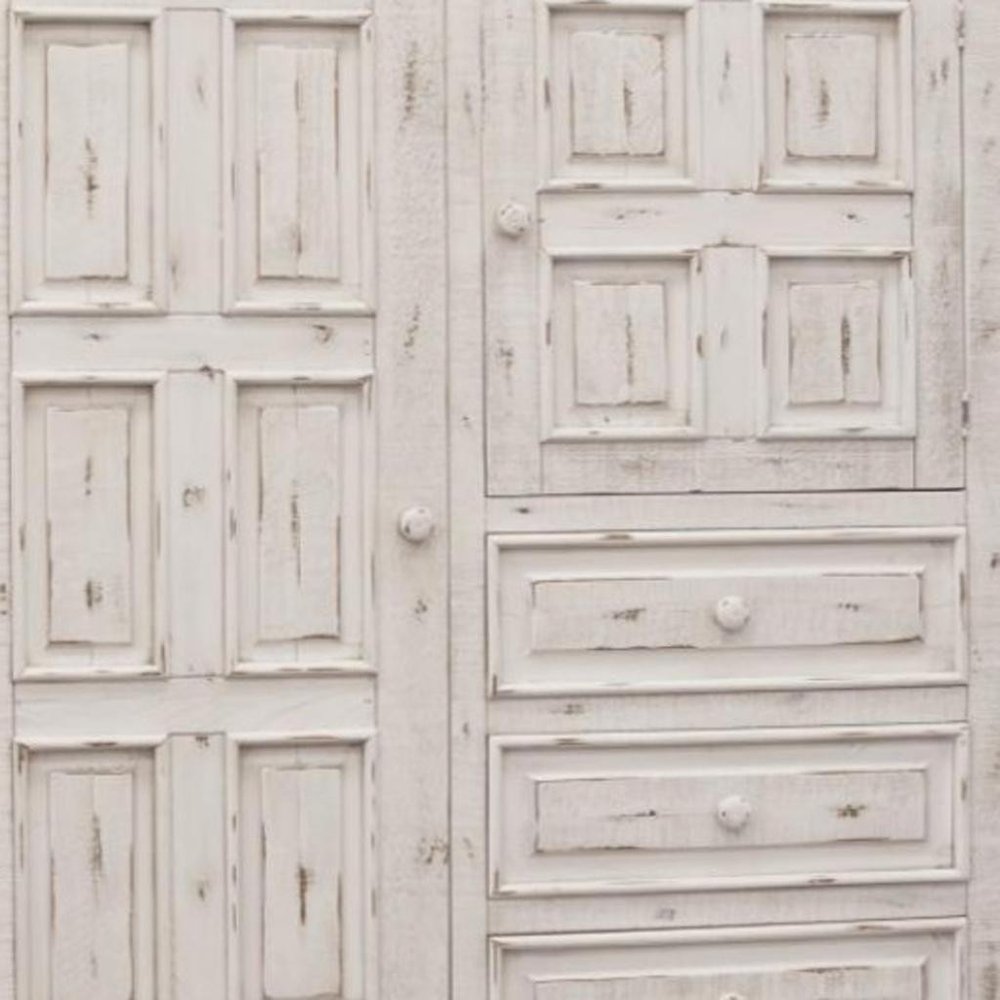 White Solid Wood Three Drawer Gentlemans Chest - 55-inch