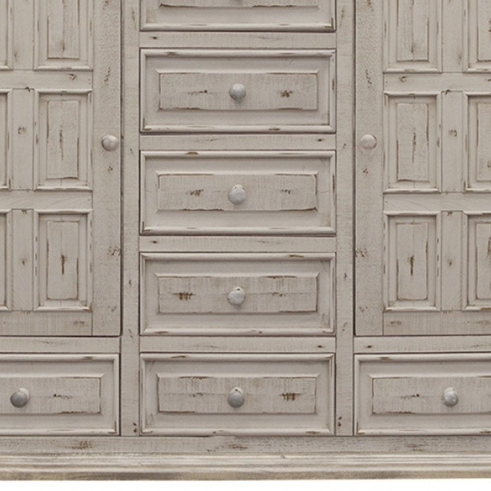 White Solid Wood Three Drawer Gentlemans Chest - 55-inch