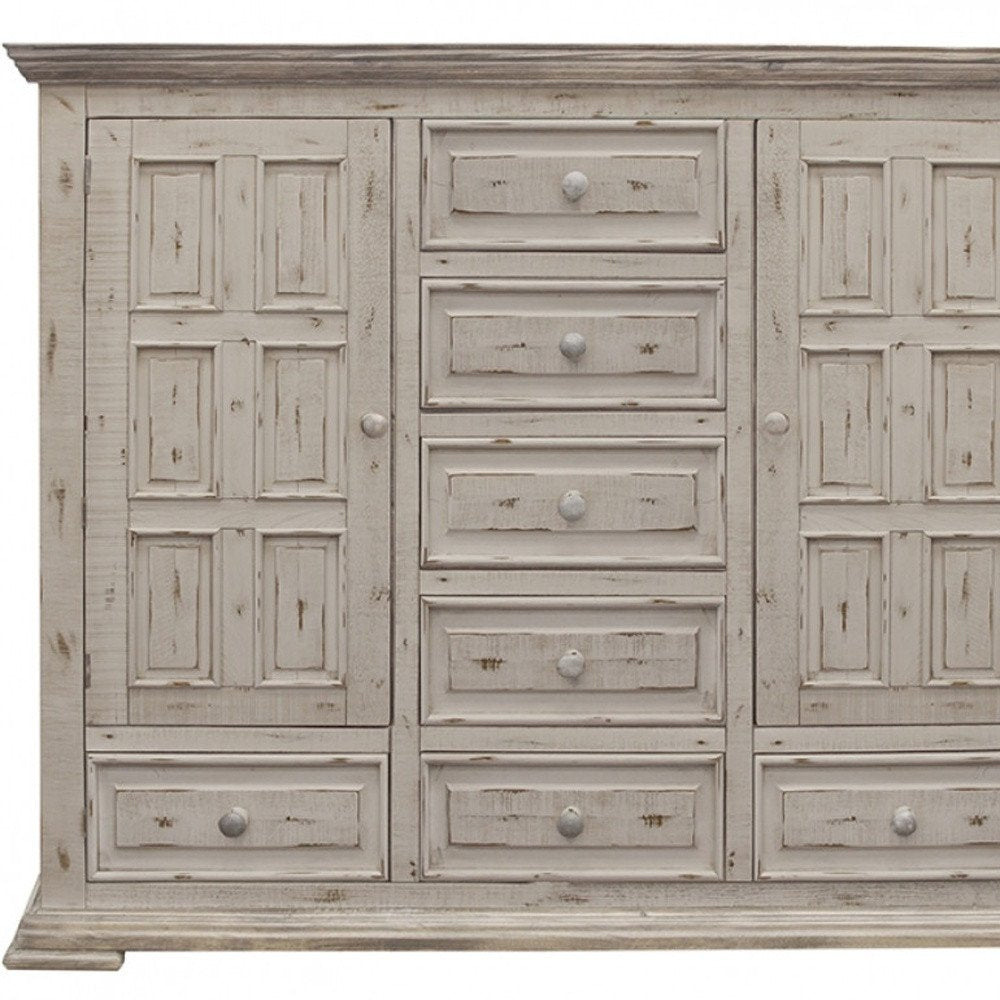 White Solid Wood Three Drawer Gentlemans Chest - 55-inch