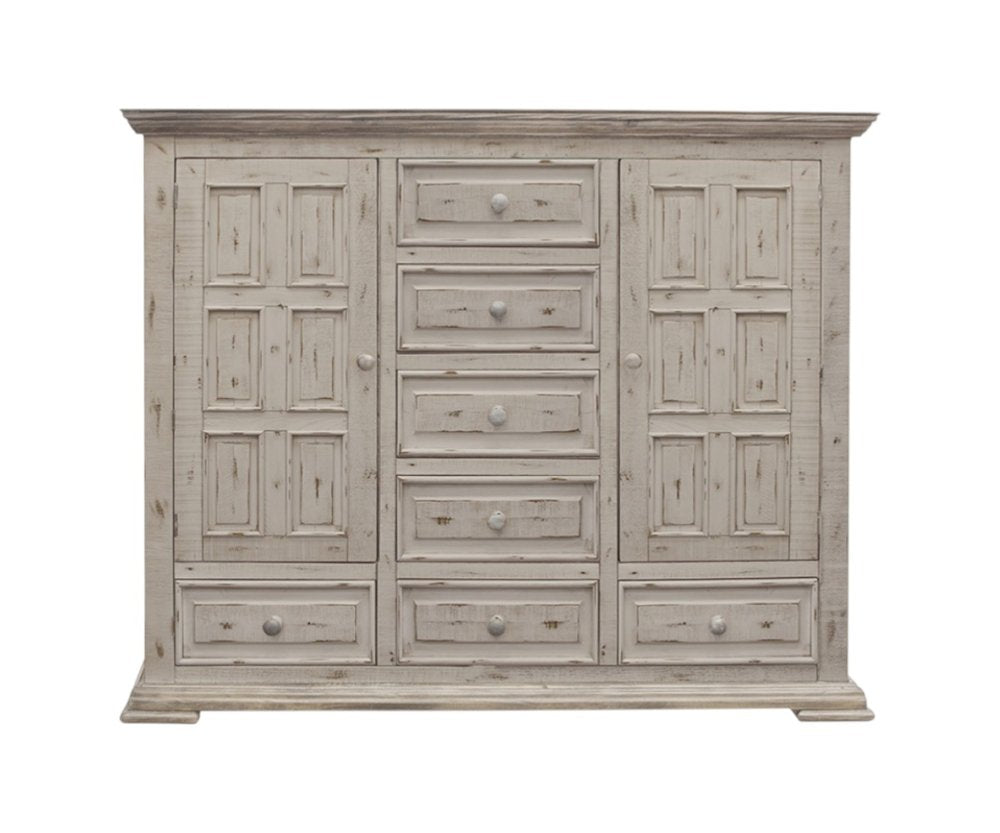 White Solid Wood Three Drawer Gentlemans Chest - 55-inch