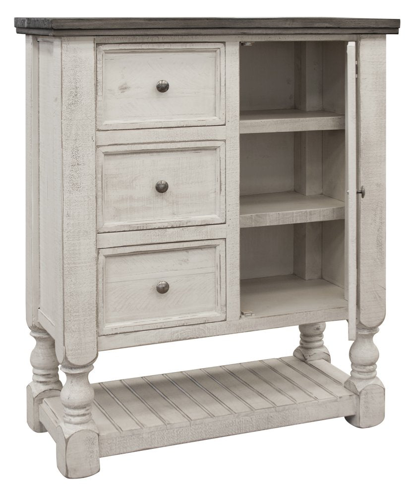 Gray and Ivory Solid Wood Six Drawer Triple Dresser - 62-inch