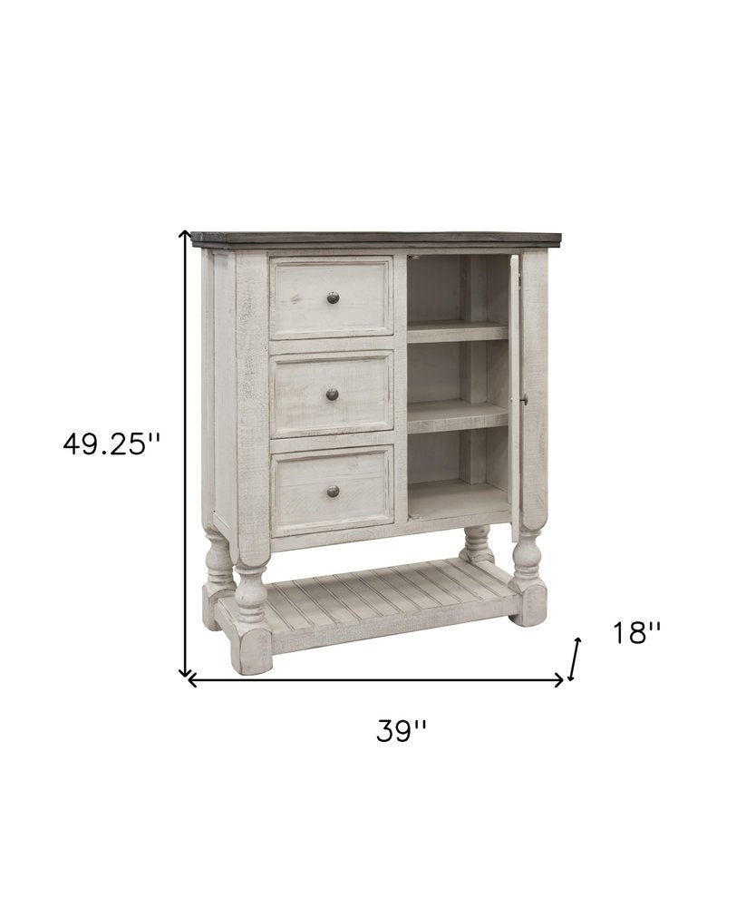 Gray and Ivory Solid Wood Six Drawer Triple Dresser - 62-inch